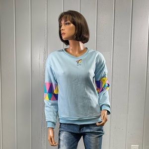 *ROMWE FLYING Women's Baby Blue  Women's Crew Neck Sweatshirt Sz L